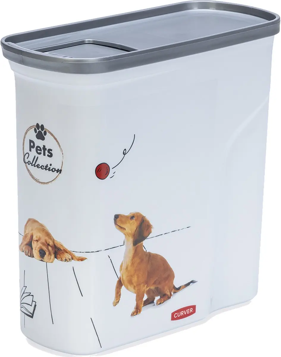 Curver Voedselcontainer Hond 10L - 30x19x35cm - Wit/Grijs