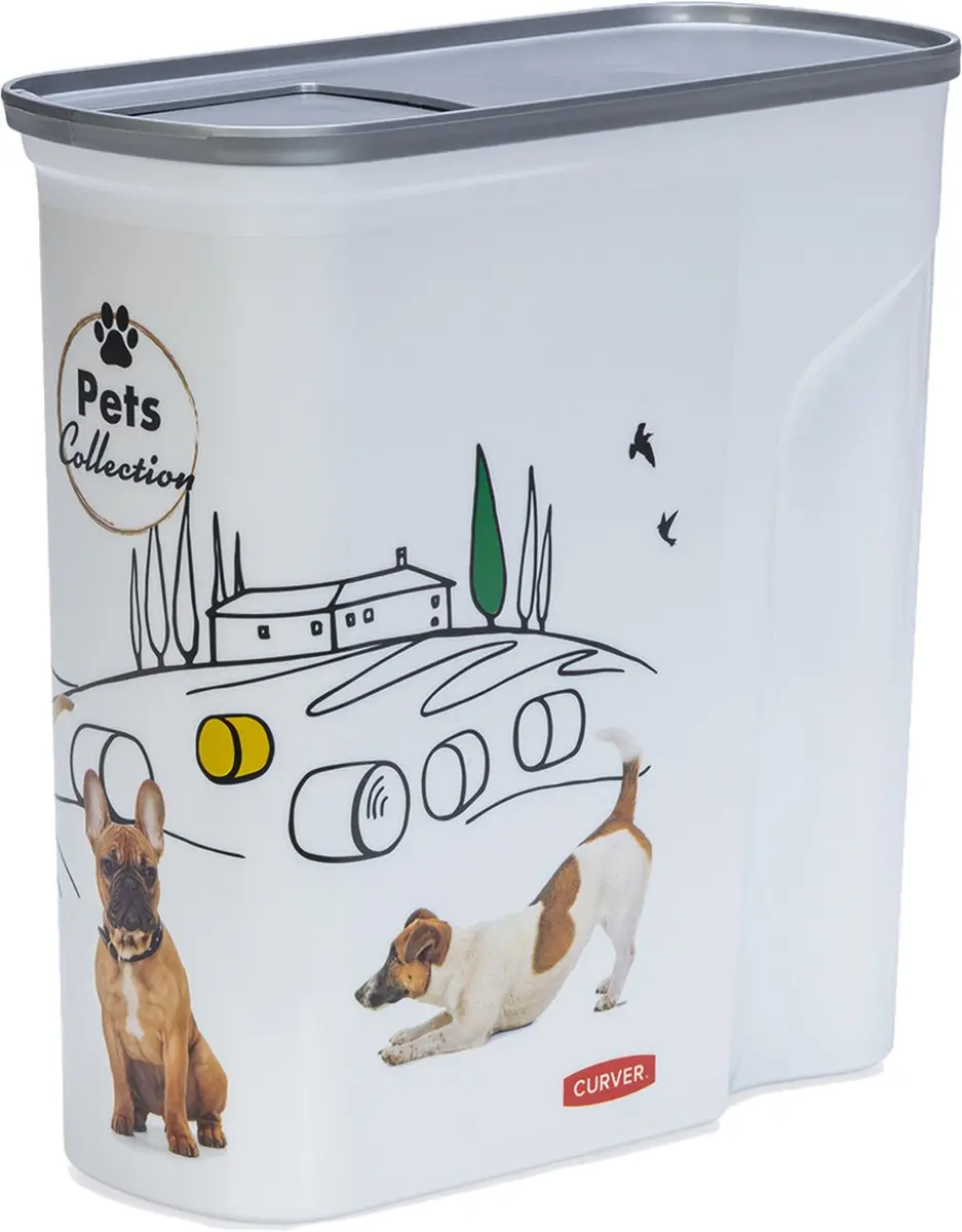 Curver Voedselcontainer Hond 10L - 30x19x35cm - Wit/Grijs
