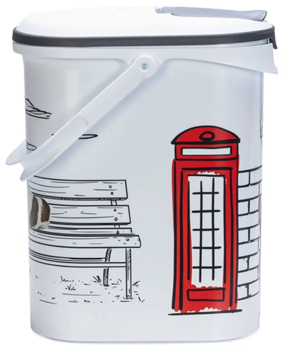Curver Voedselcontainer Hond 10L - 30x19x35cm - Wit/Grijs