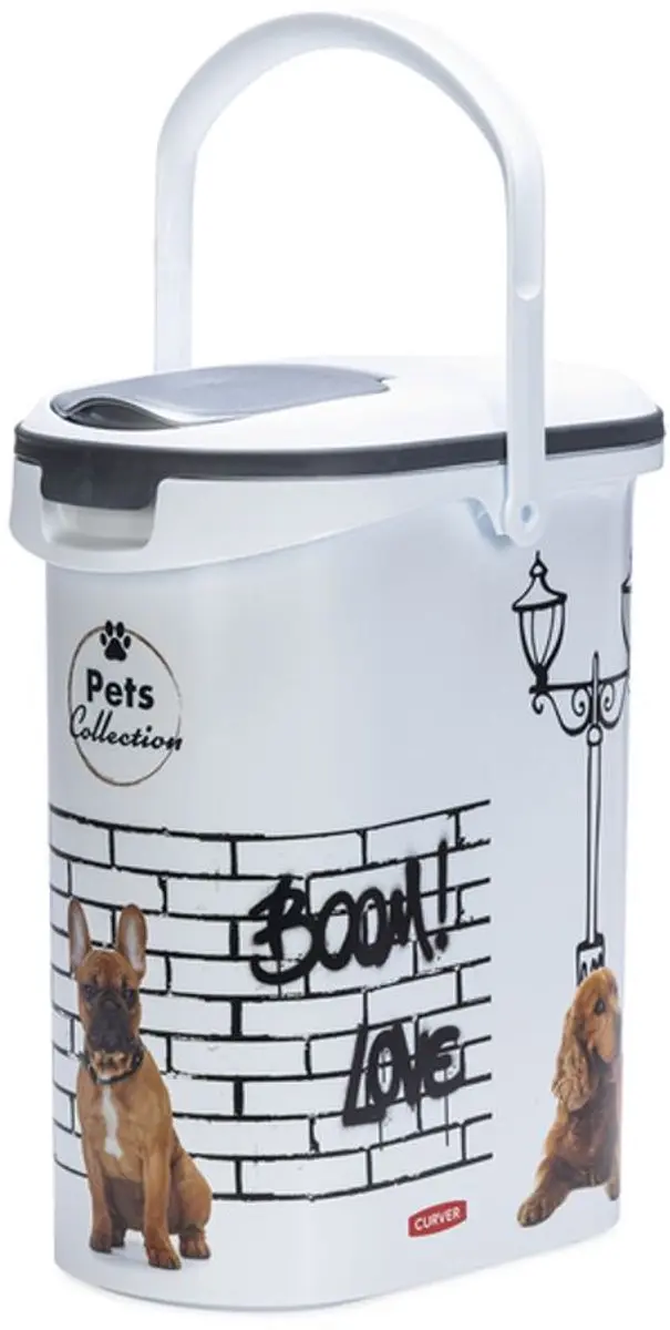 Curver Voedselcontainer Hond 10L - 30x19x35cm - Wit/Grijs