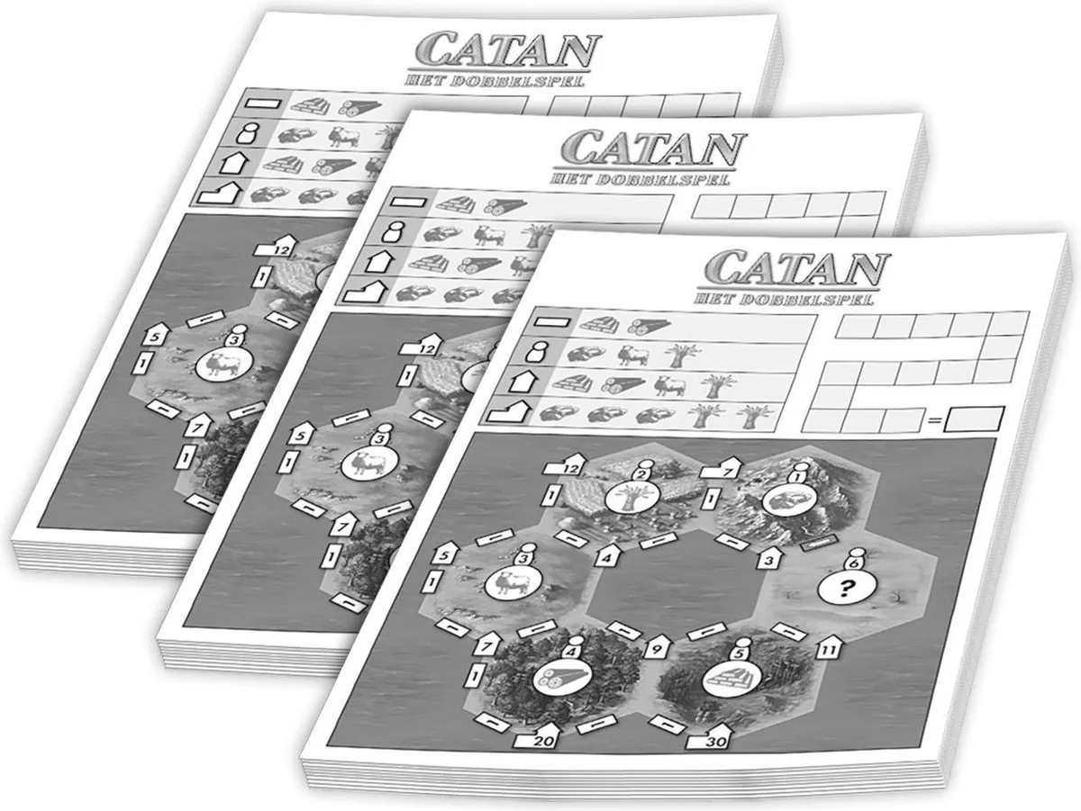 999 Games Catan: Het Dobbelspel Scoreblokken - 3 Stuks - Multi