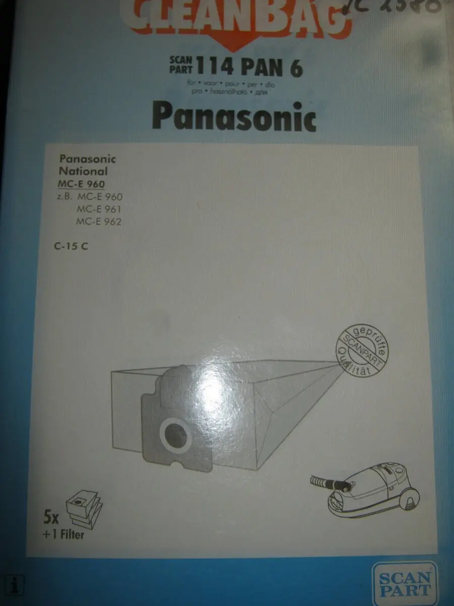 Cleanbag Stofzuigerzakken C-15C - 6 Stuks - o.a. Panasonic