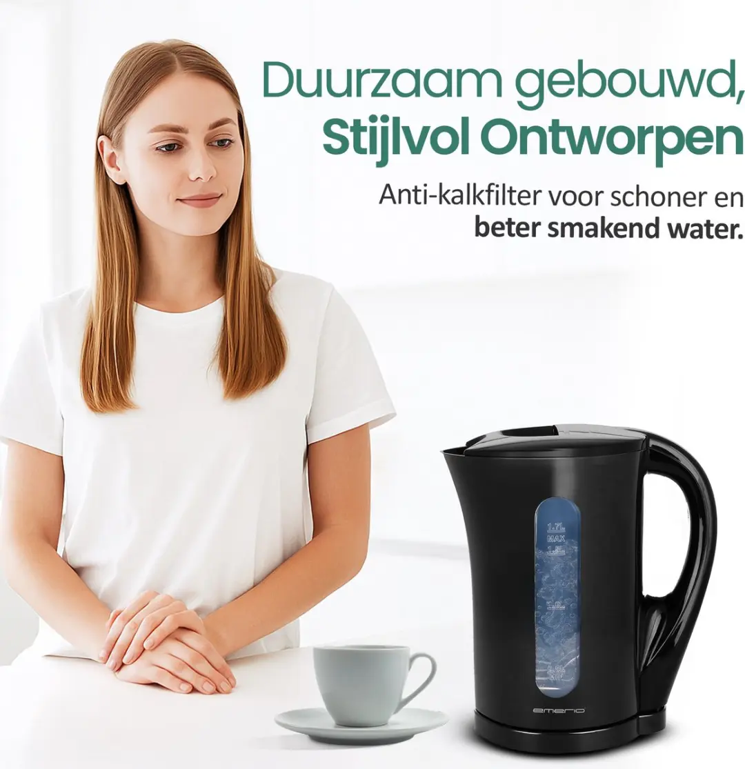 Emerio Waterkoker WK-123483 1.7L - 2200W - Zwart