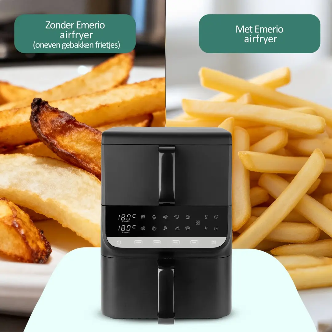 Emerio AF-133542 Heteluchtfriteuse Dual Zone 2500W - 3.5L + 6.5L - Zwart