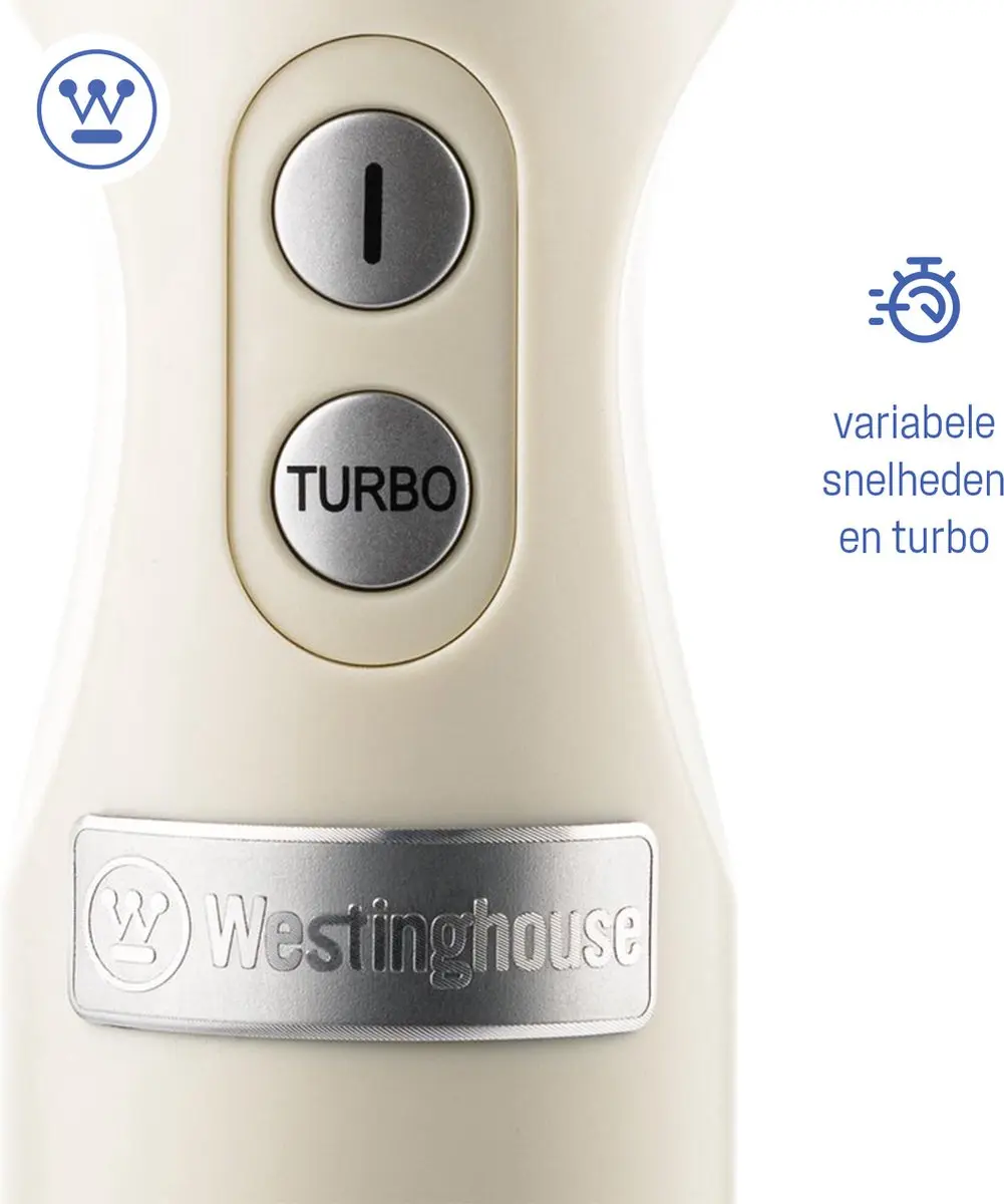 Westinghouse Retro 3-delige Set - Waterkoker 1,7L + Broodrooster + Staafmixer - Beige