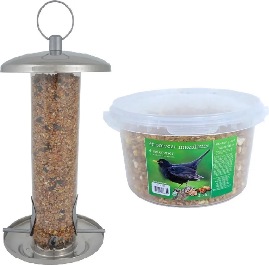 Esschert Design Vogel Voedersilo RVS 27cm