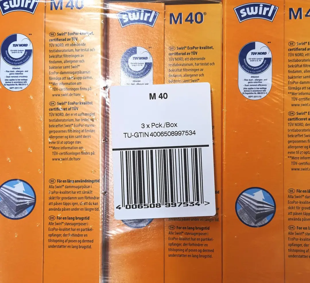 Swirl M40 Stofzuigerzakken 3-pack - 12 Stuks + 3 Filters - o.a. Miele C1/C2/C3