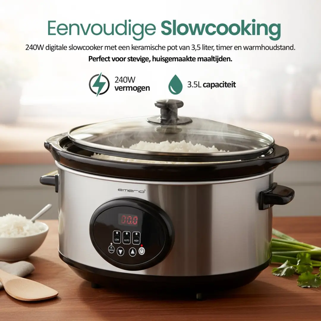 Emerio SC-129406 Slowcooker 240W - 3,5L - RVS