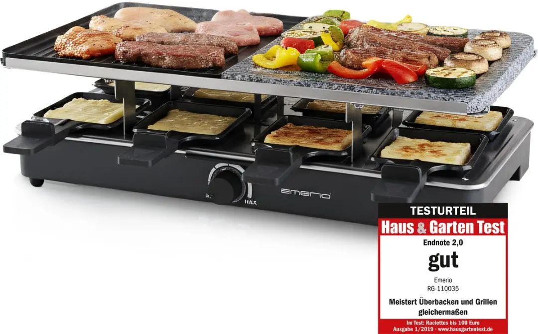 Emerio Gourmet-Steengrill RG-110035 Raclettegrill 1400W