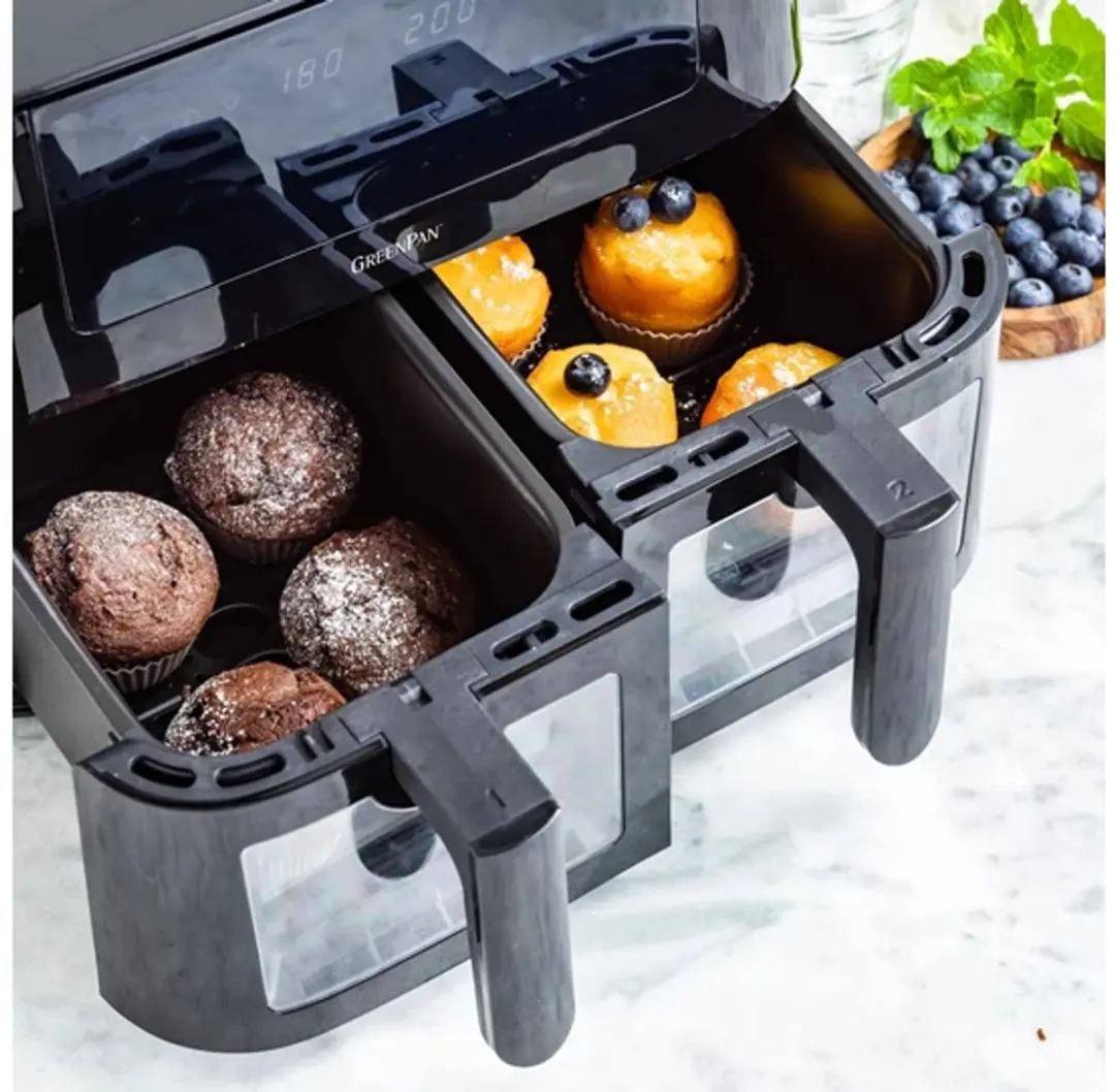 GreenPan Bistro Airfryer DUAL XL 4L - 9 Programma's - Zwart