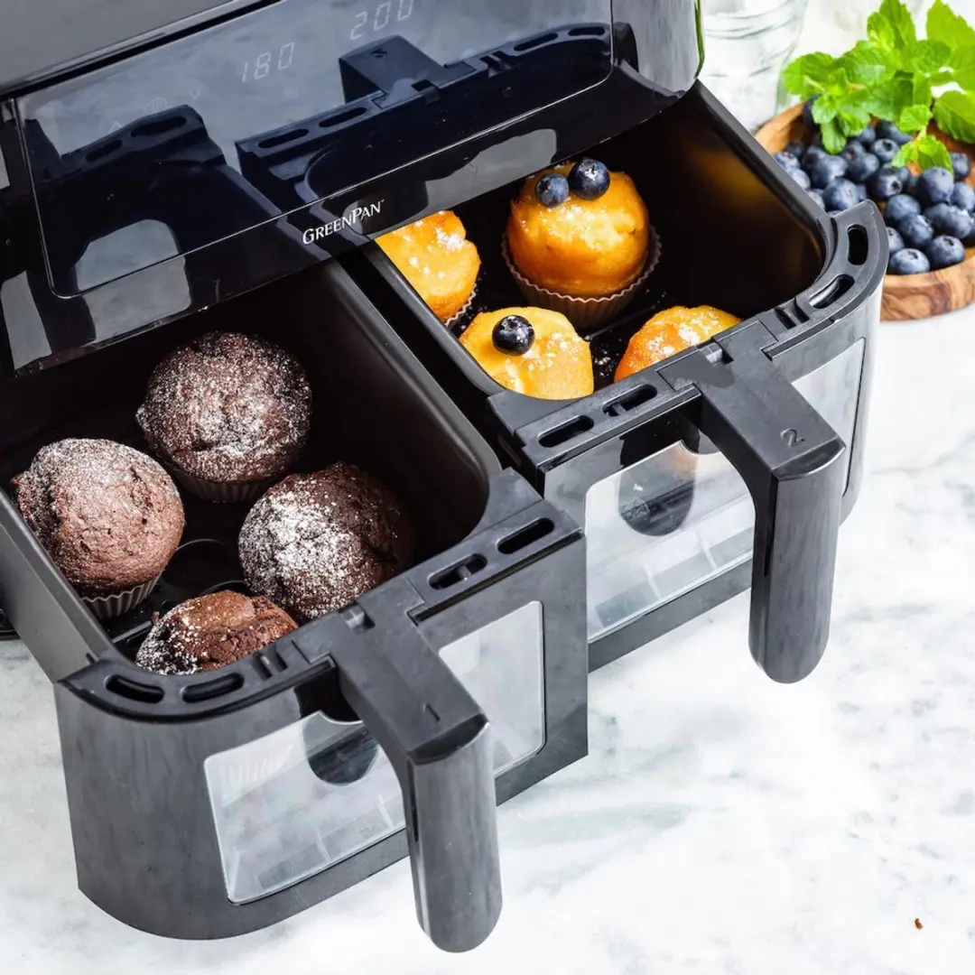 GreenPan Bistro Airfryer DUAL XL 4L - 9 Programma's - Zwart