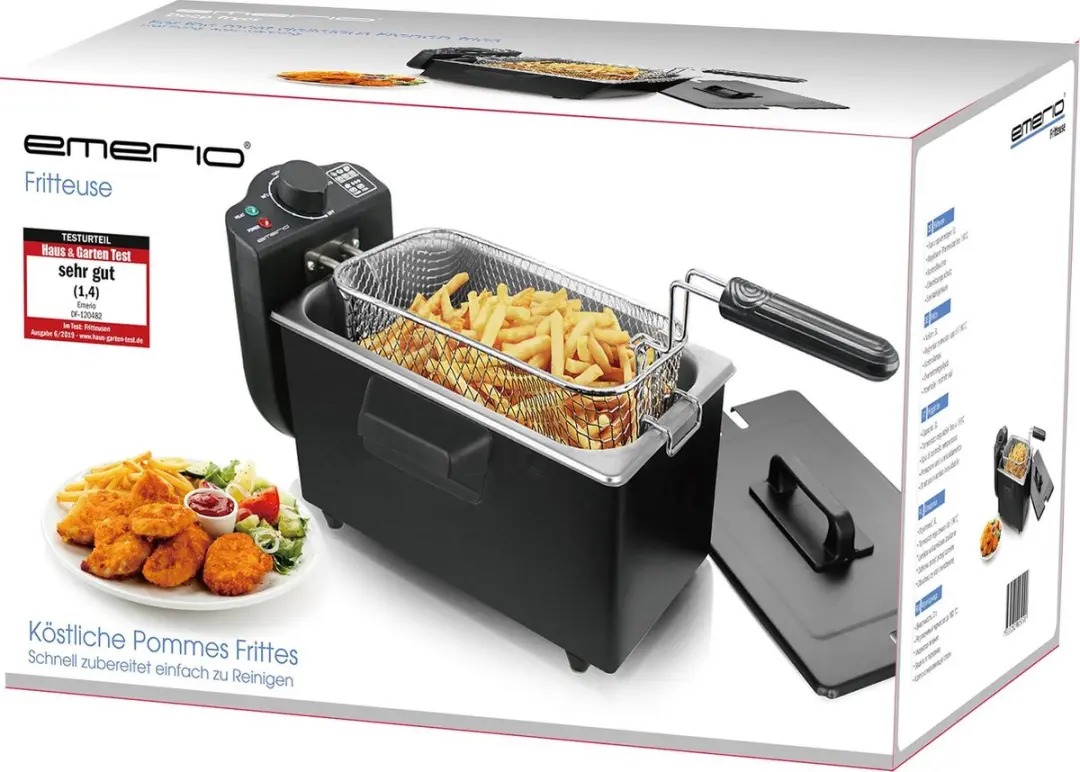 Emerio Friteuse DF-120482.2 2000W - 3L - 2 Manden - Zwart