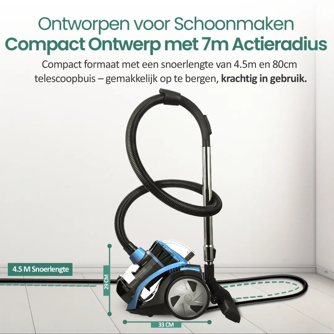 Emerio VCE-108278.10 Stofzuiger - 700W - 2L - Zwart/Blauw