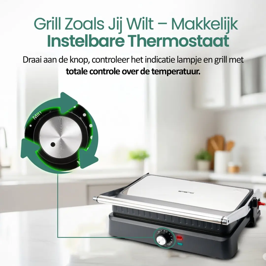 Emerio CG-130859 Contactgrill - 2200W - 2 Platen - Zwart/RVS