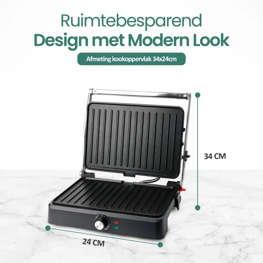 Emerio CG-130859 Contactgrill - 2200W - 2 Platen - Zwart/RVS