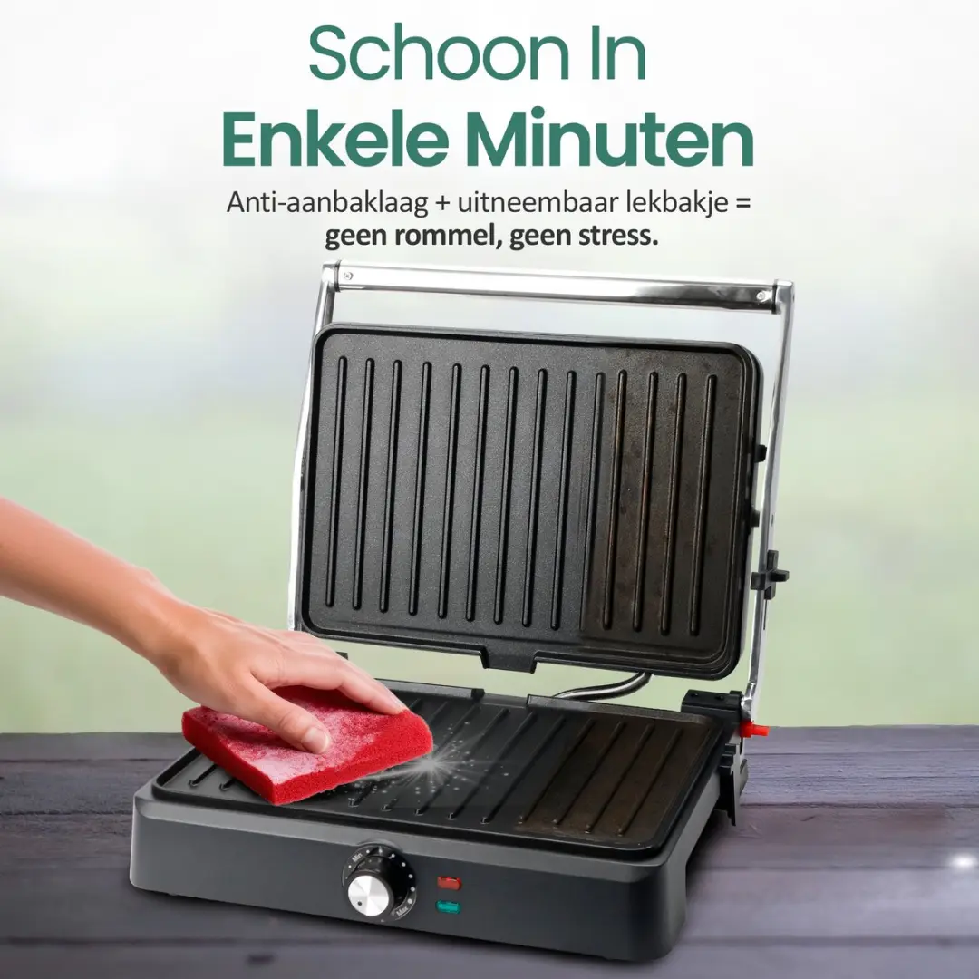 Emerio CG-130859 Contactgrill - 2200W - 2 Platen - Zwart/RVS