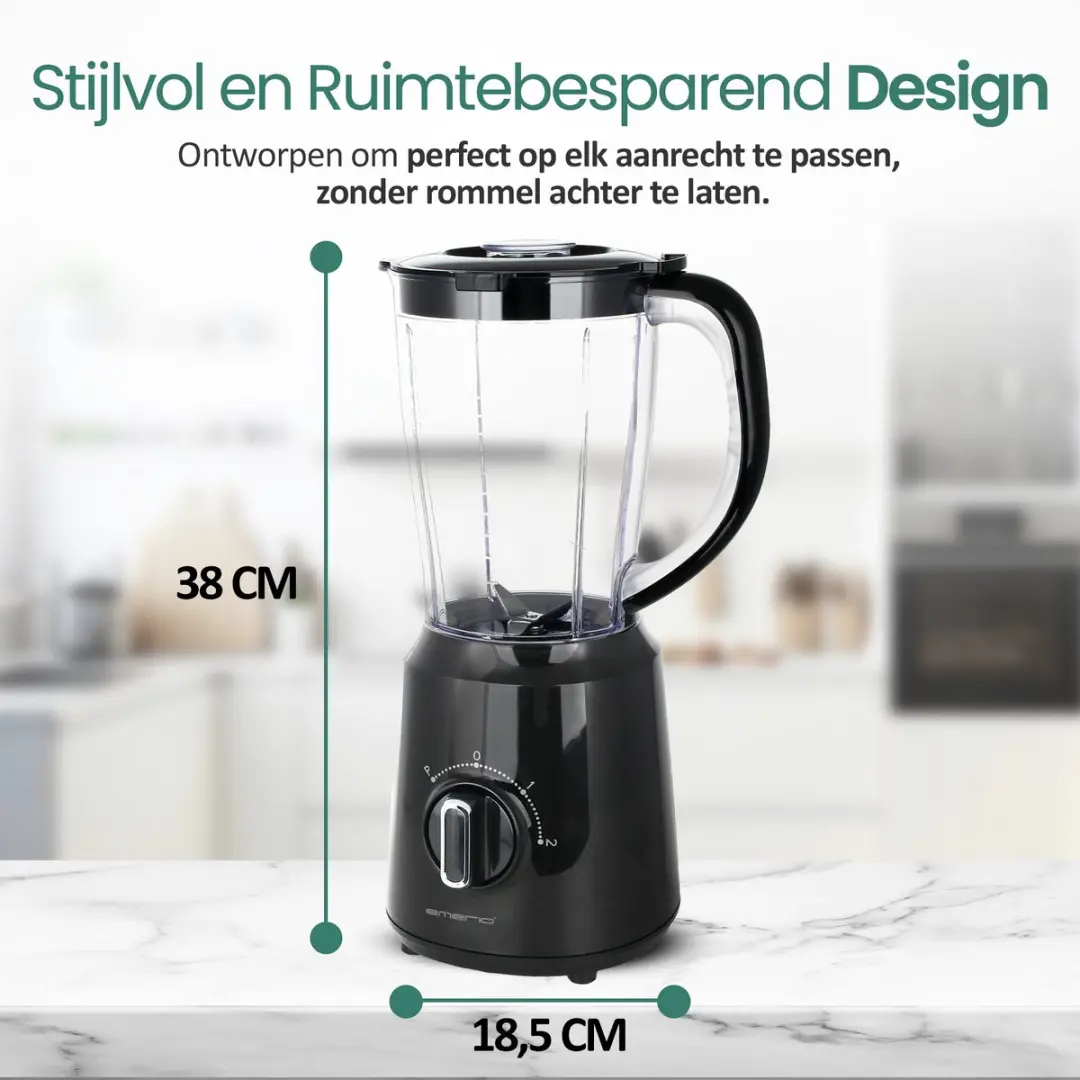 Emerio Blender BL-124816.8 1.5L - 500W - Zwart