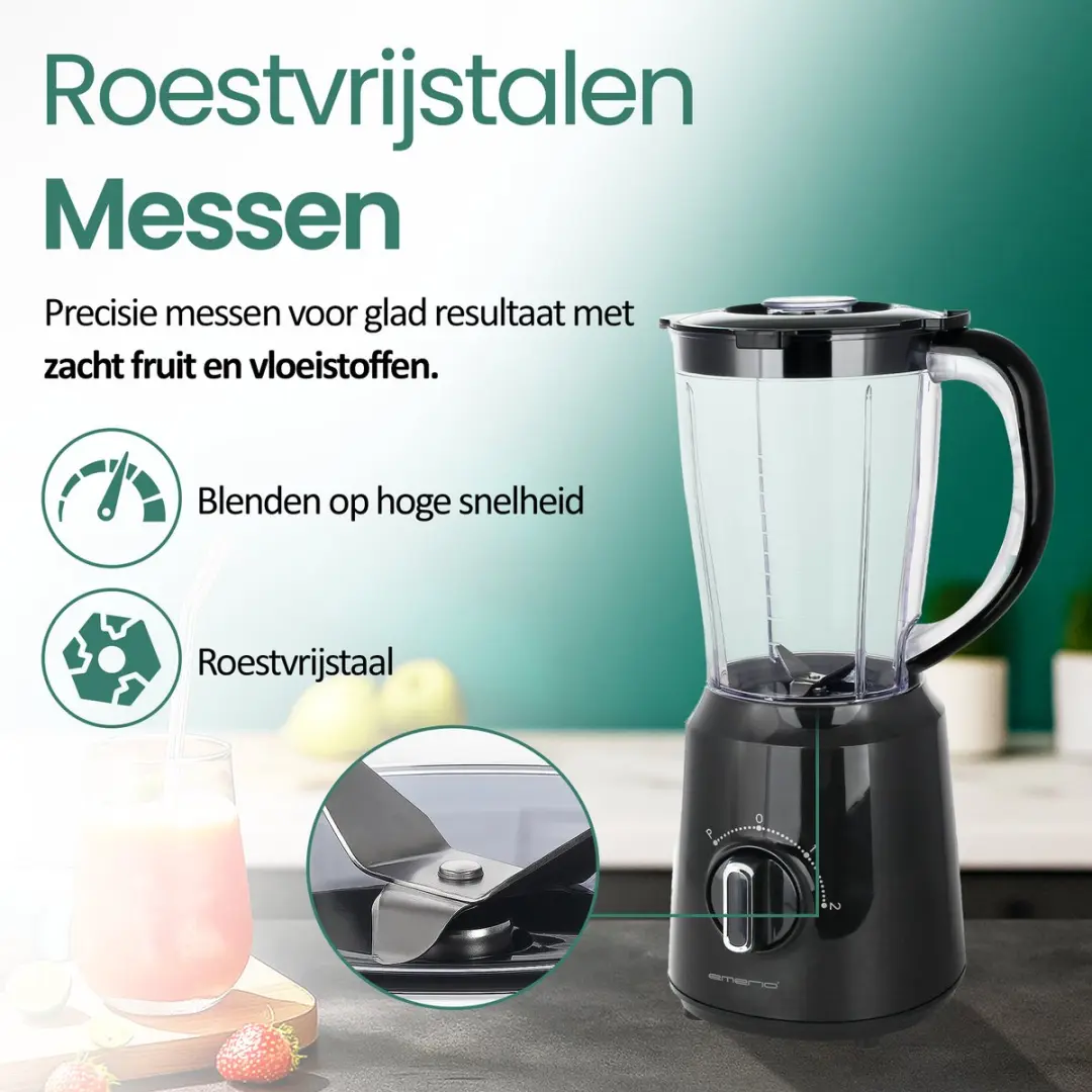 Emerio Blender BL-124816.8 1.5L - 500W - Zwart