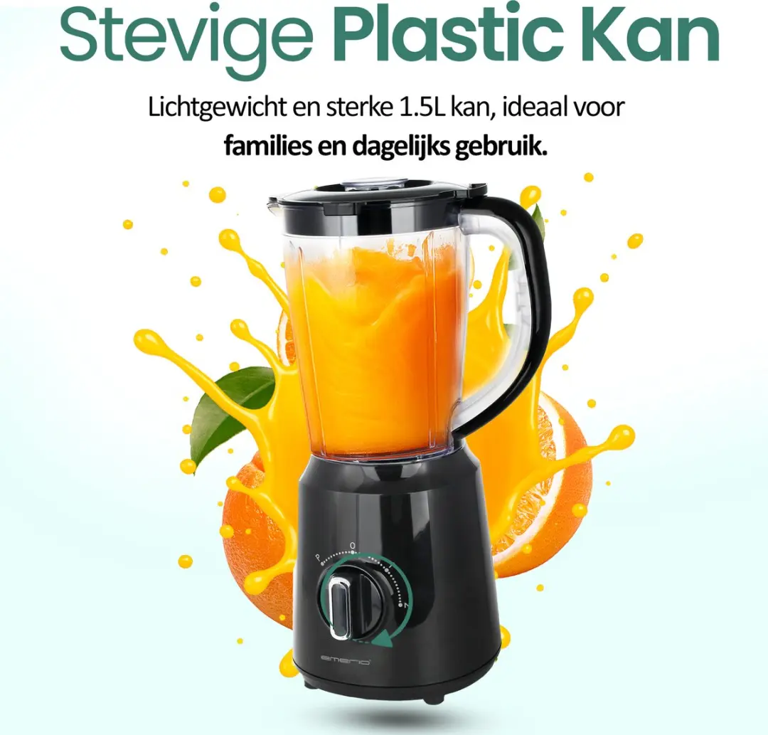 Emerio Blender BL-124816.8 1.5L - 500W - Zwart