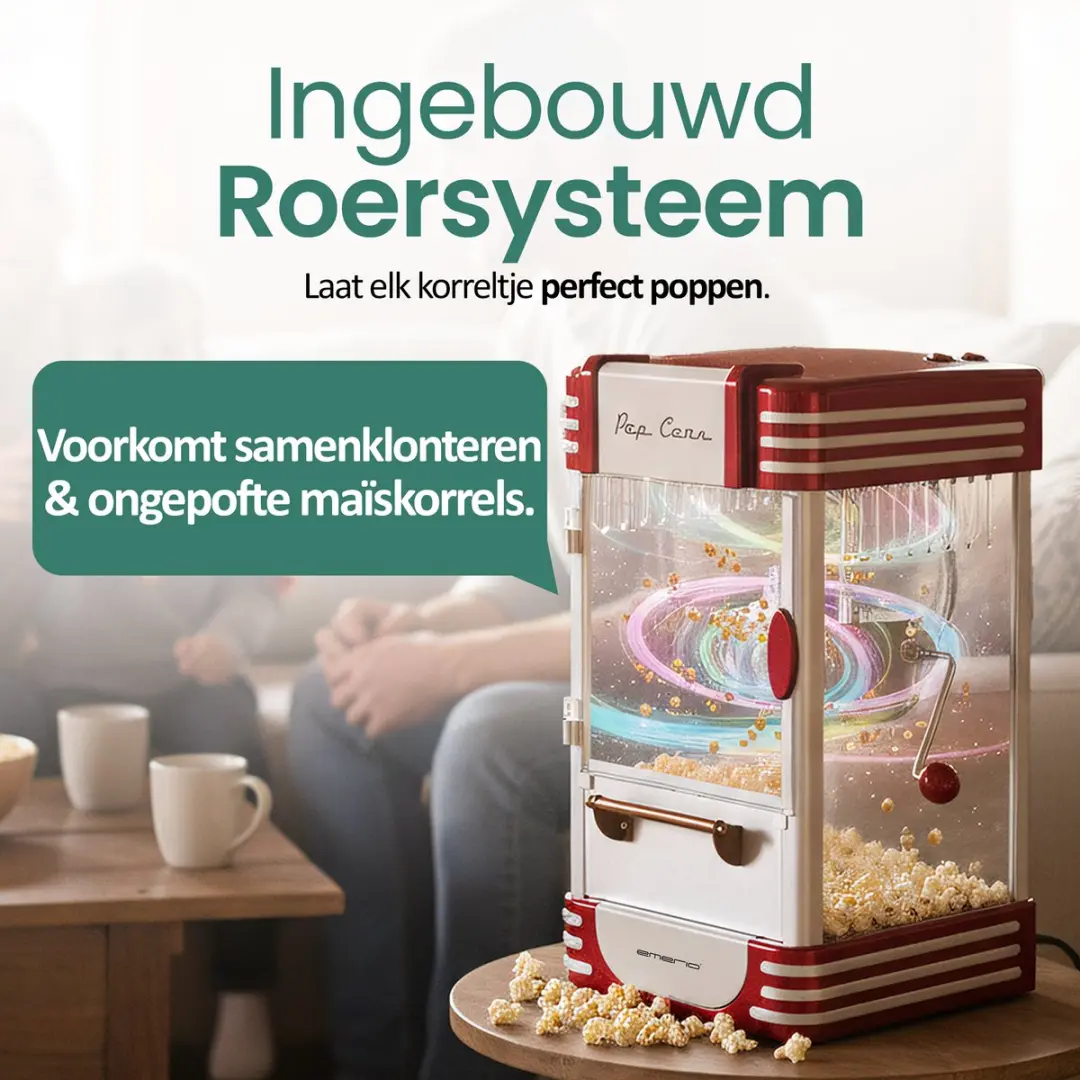 Emerio Popcornmachine POM-120650 - 360W - Rood/Wit