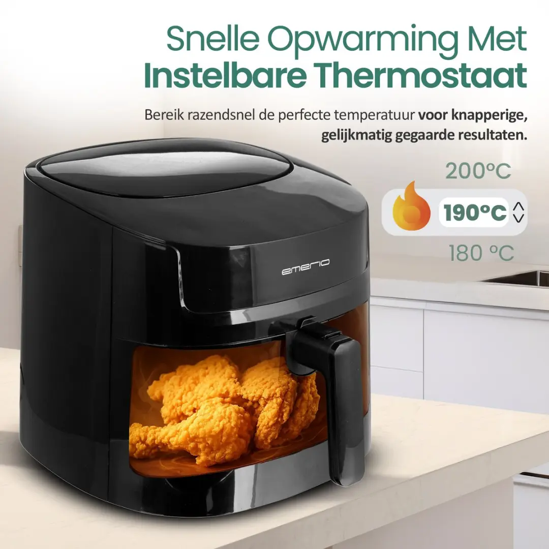 Emerio Airfryer XL AF-129622.1 1800W - 7,2L - 10 Programma's - Zwart