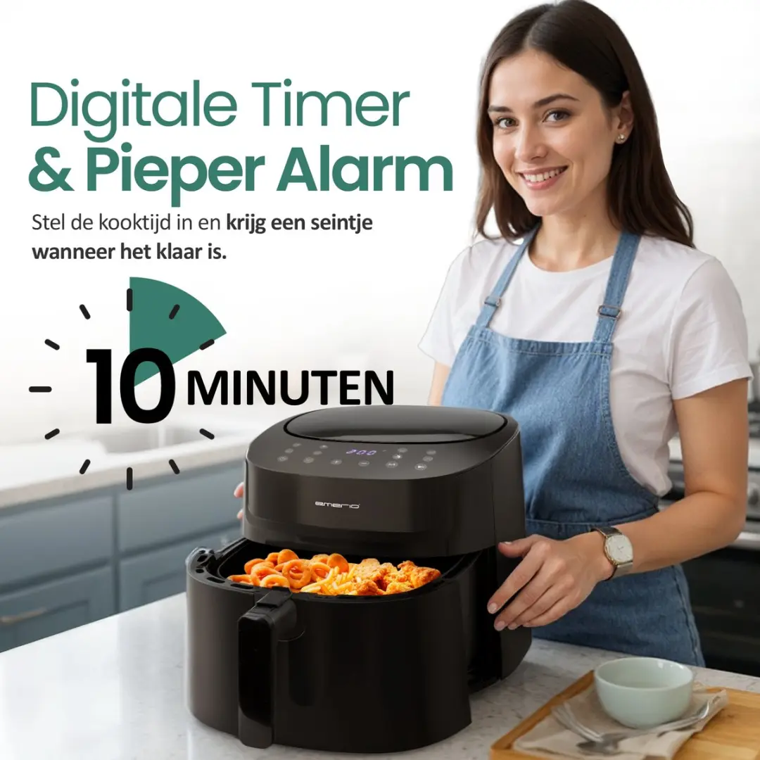 Emerio Airfryer XL AF-129622.1 1800W - 7,2L - 10 Programma's - Zwart
