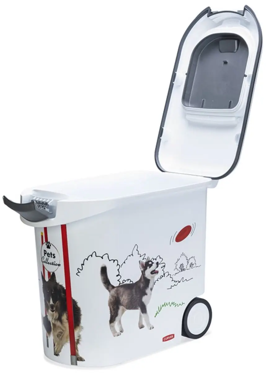 Curver Voedselcontainer Hond 35L - 12KG - 28x49x43cm - Wit/Grijs