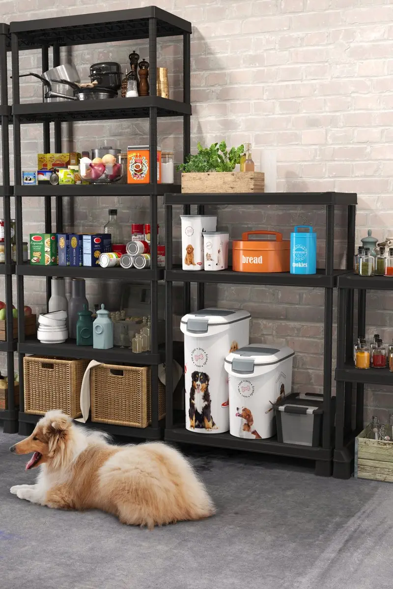 Curver Voedselcontainer Hond 35L - 12KG - 28x49x43cm - Wit/Grijs