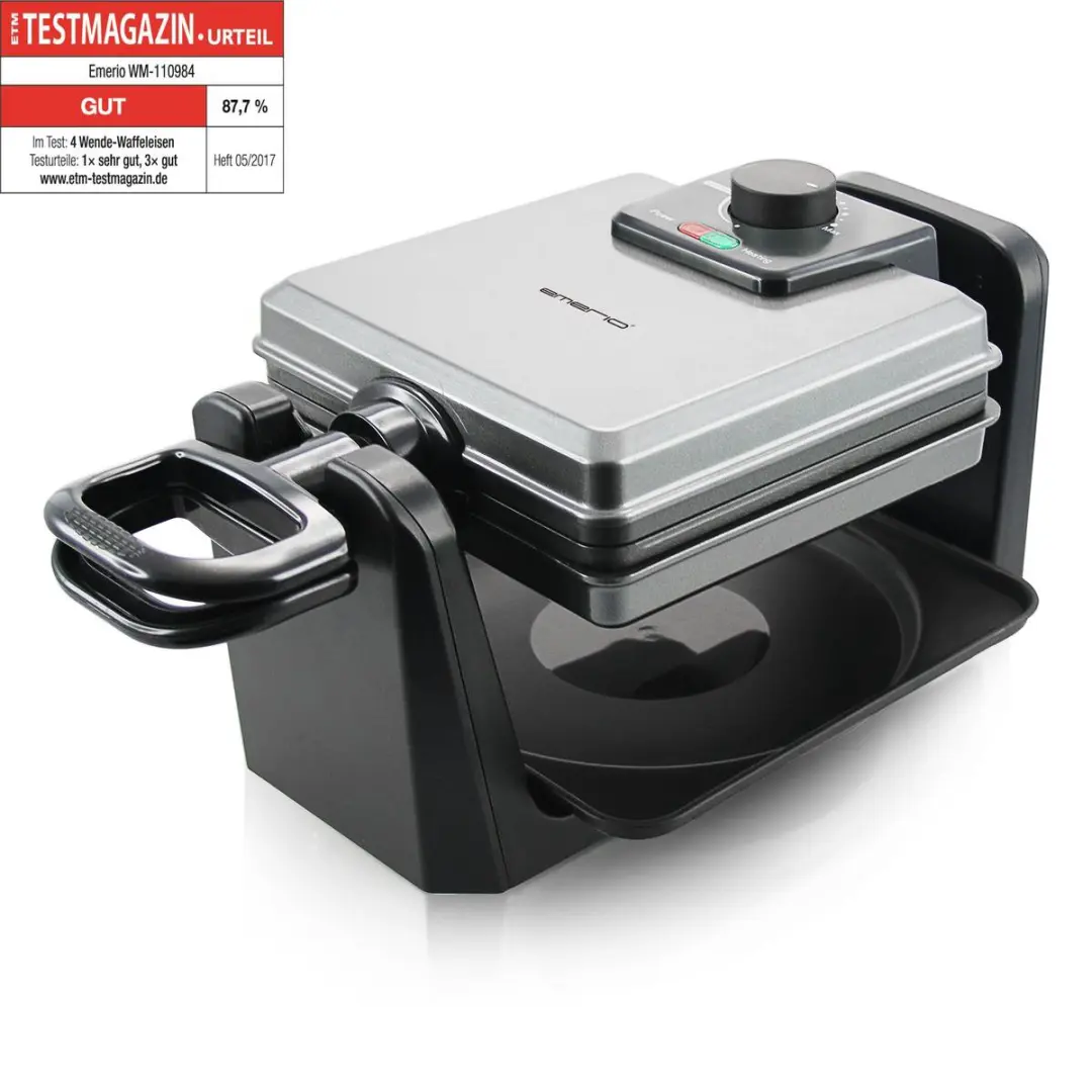 Emerio WM-110984 Wafelijzer 1000W - 2 Platen - Zwart/Zilver - afbeelding 6 van 6