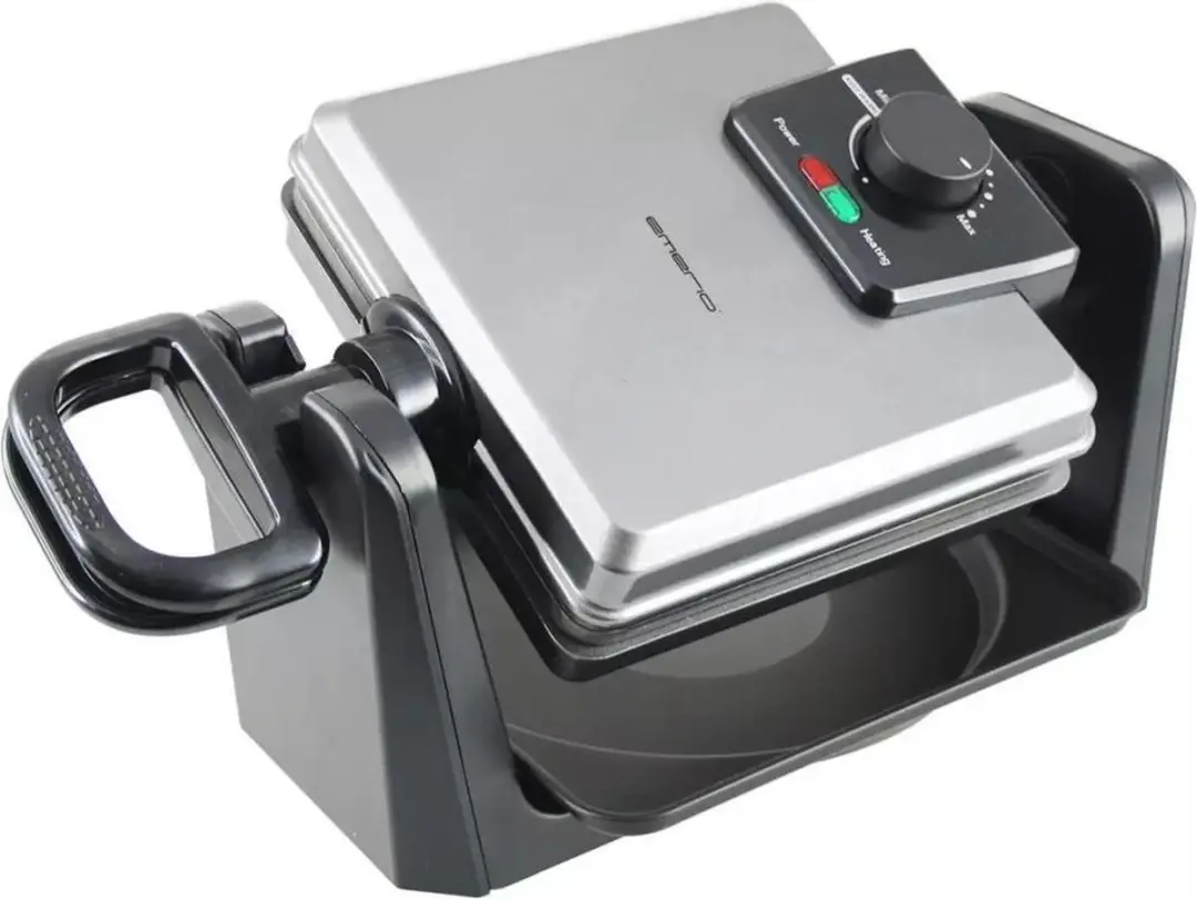 Emerio WM-110984 Wafelijzer 1000W - 2 Platen - Zwart/Zilver
