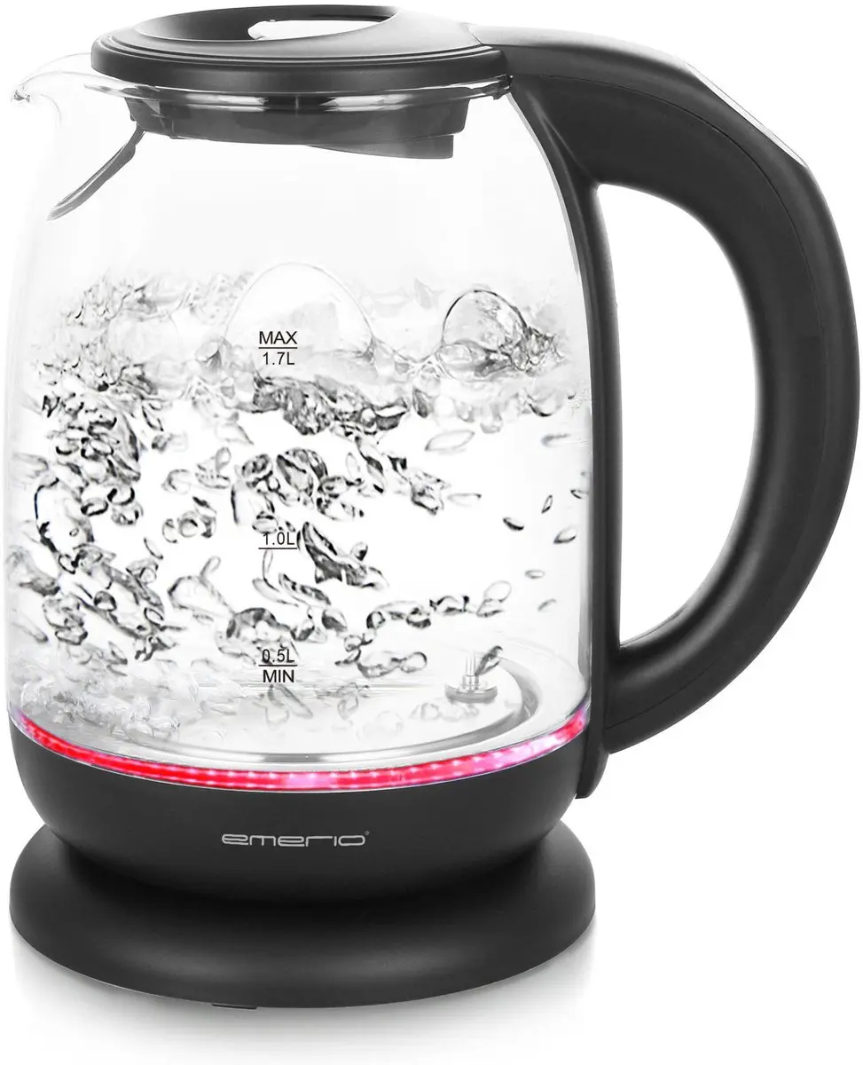 Emerio Waterkoker WK-119255.5 2200W - 1,7L - Zwart/Glas - afbeelding 6 van 6