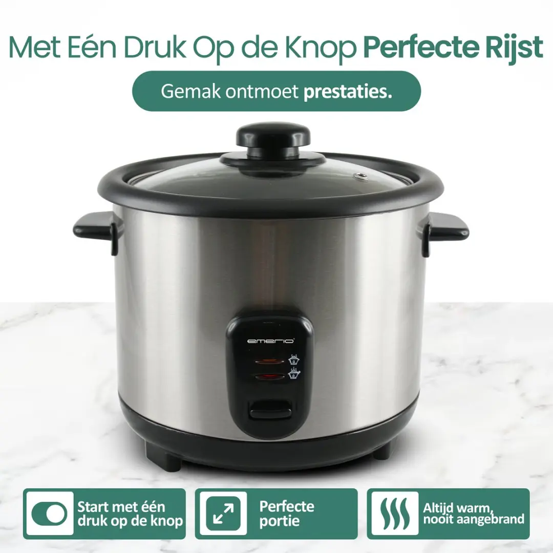 Emerio Rijstkoker RCE-110118.5 - 1,5L - 500W - Zwart