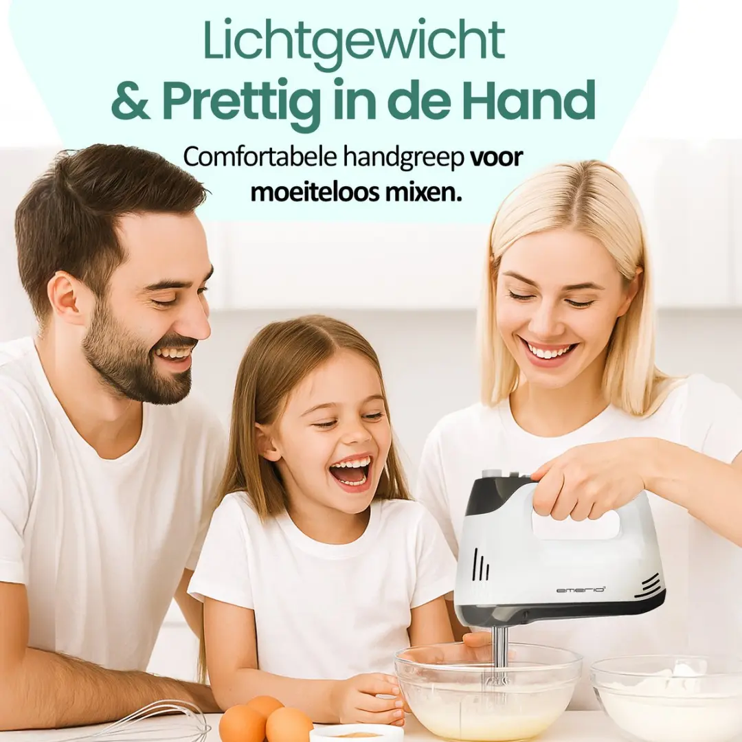 Emerio HM-130365 Handmixer 250W - 6 Snelheden - Wit/Grijs