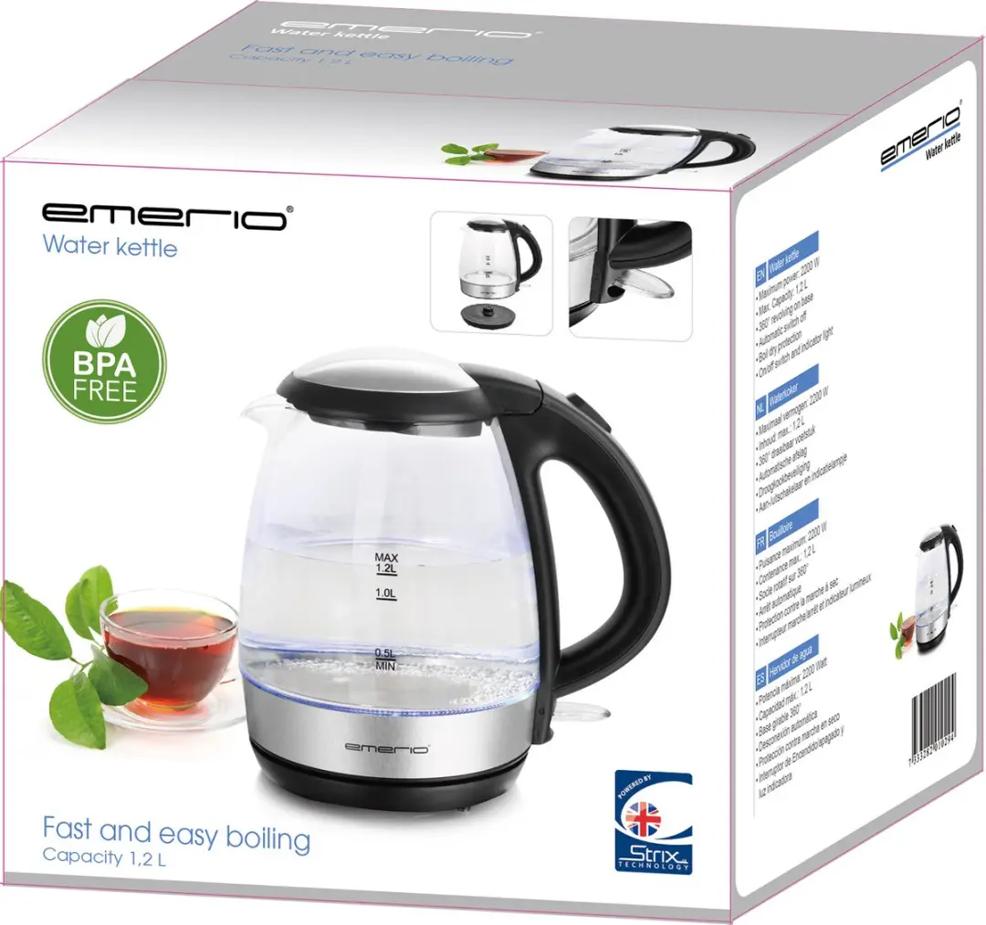 Emerio WK-125145 Waterkoker Glas 1,2L - 2200W