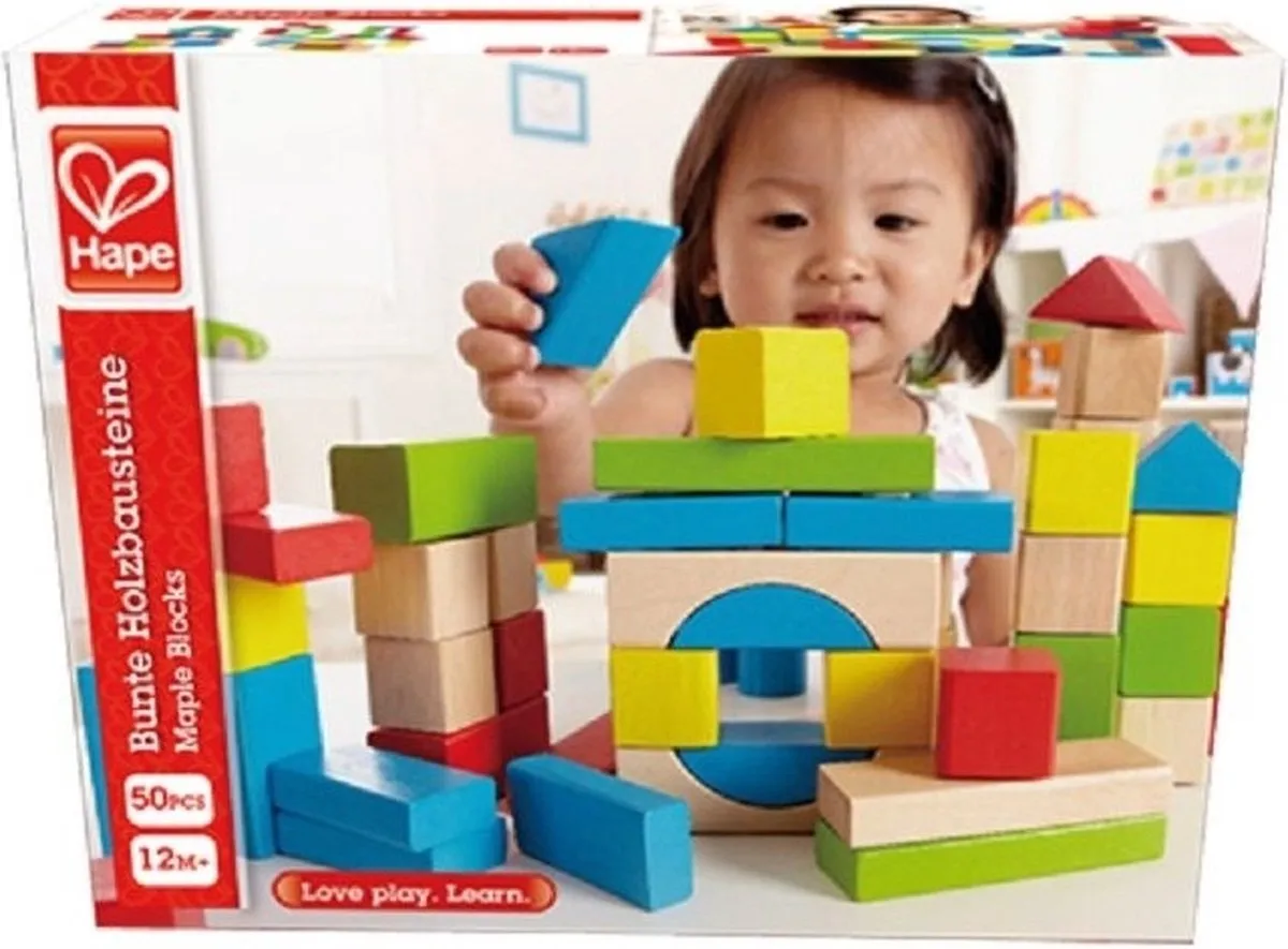 Hape Houten Blokken 301405 - Veelkleurig
