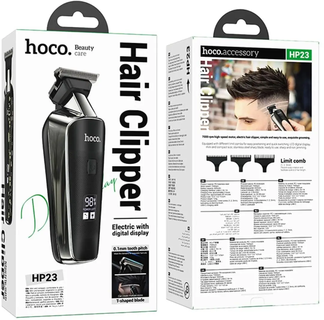 Hoco HP23 Classic Tondeuse - Draadloos - 90 min - Zwart