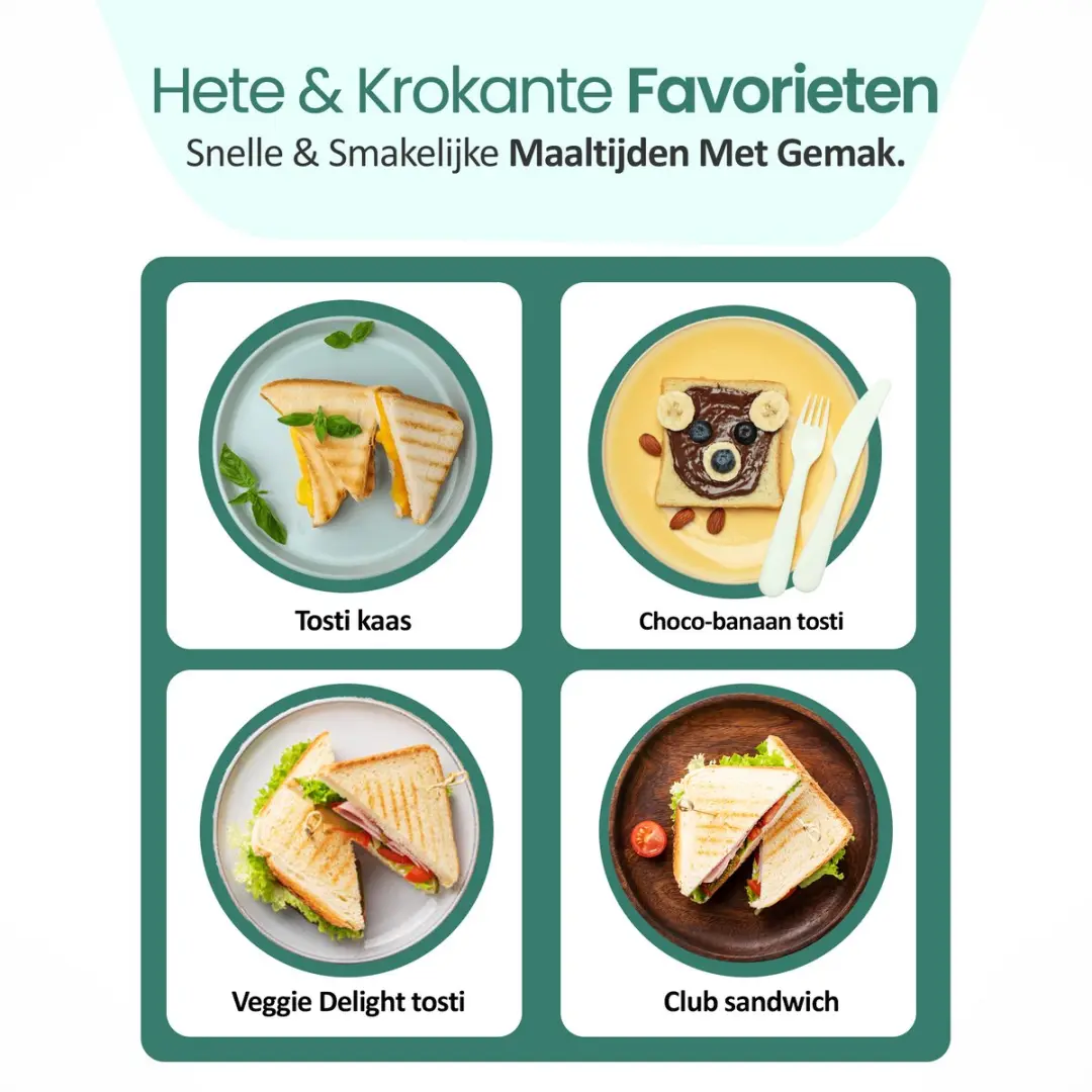 Emerio ST-111153.4 Tostiapparaat XXL - 4 Tosti's - 1300W - Zwart