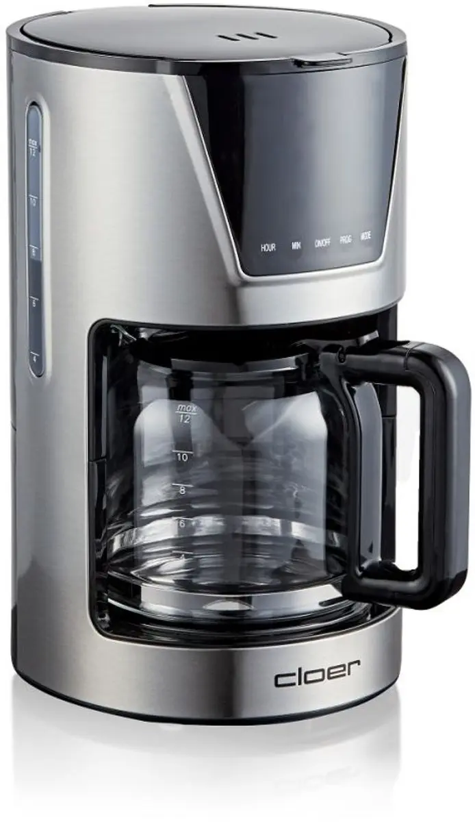 Cloer 5257 Volledig Automatisch Koffiezetapparaat - 12 Kopjes - 900W - Zwart/RVS