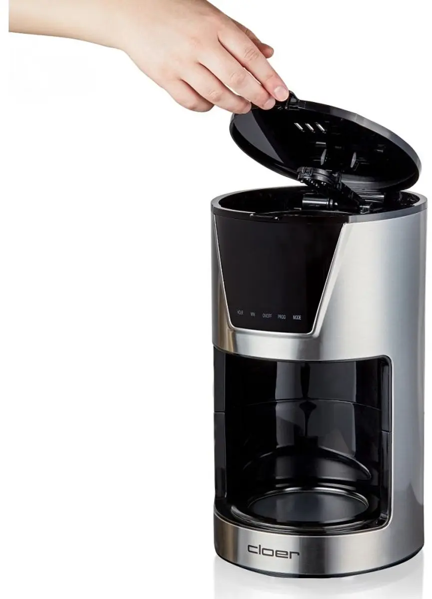 Cloer 5257 Volledig Automatisch Koffiezetapparaat - 12 Kopjes - 900W - Zwart/RVS