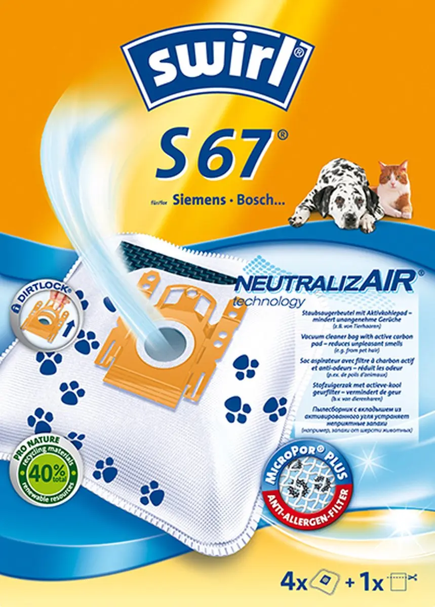 Swirl S 67 NeutralizAir Stofzak Cilinderstofzuiger - 4 Stuks