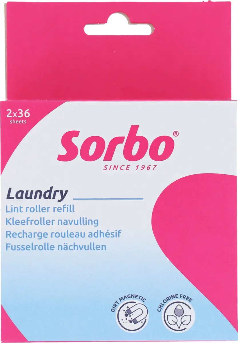 Sorbo Kledingroller Navulling - 4 Stuks - Blauw/Roze/Wit