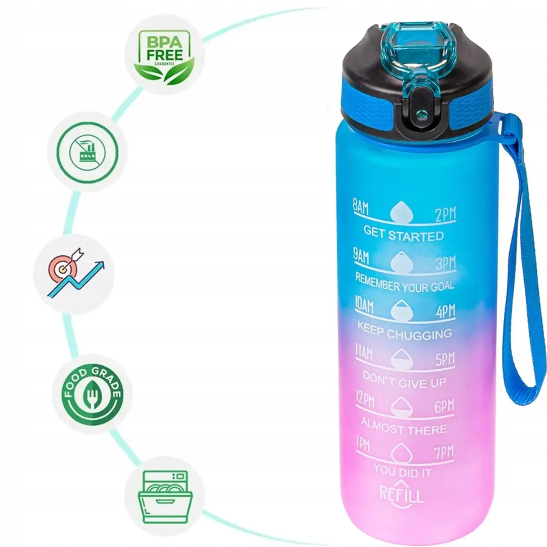 BK Rainbow Waterfles 1L - Kleurrijk