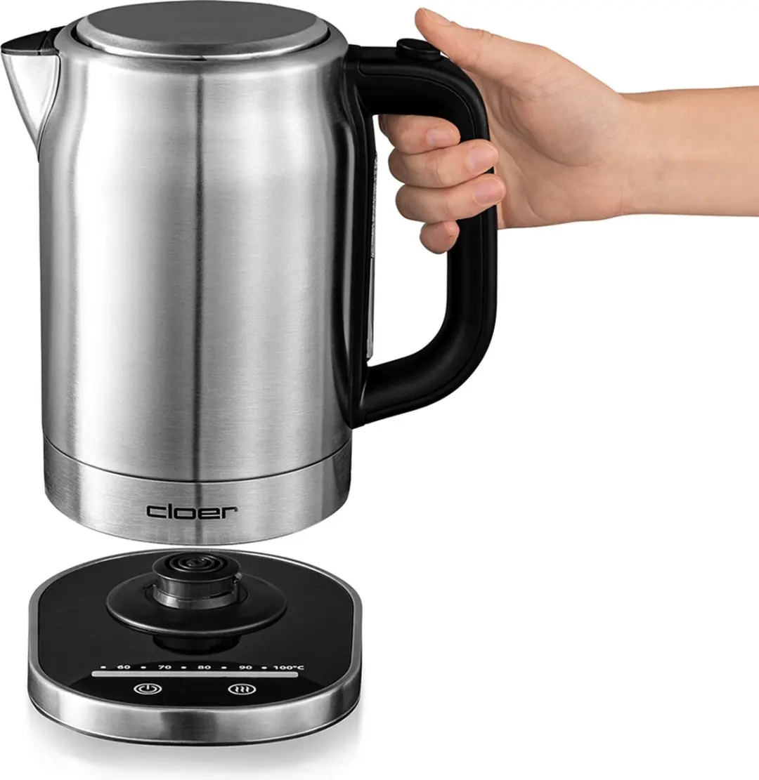 Cloer Waterkoker 4459 - 2200W - 1,7L - Zilver - afbeelding 6 van 6