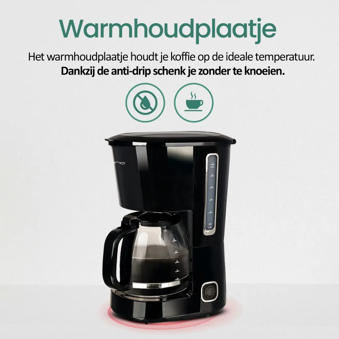 Emerio CME-125129.4 Koffiezetapparaat 12 Kopjes - 1,5L - Zwart