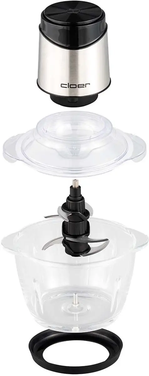 Cloer Mini Hakker 6829 - 400W - 1.2L - Zilver/Transparant