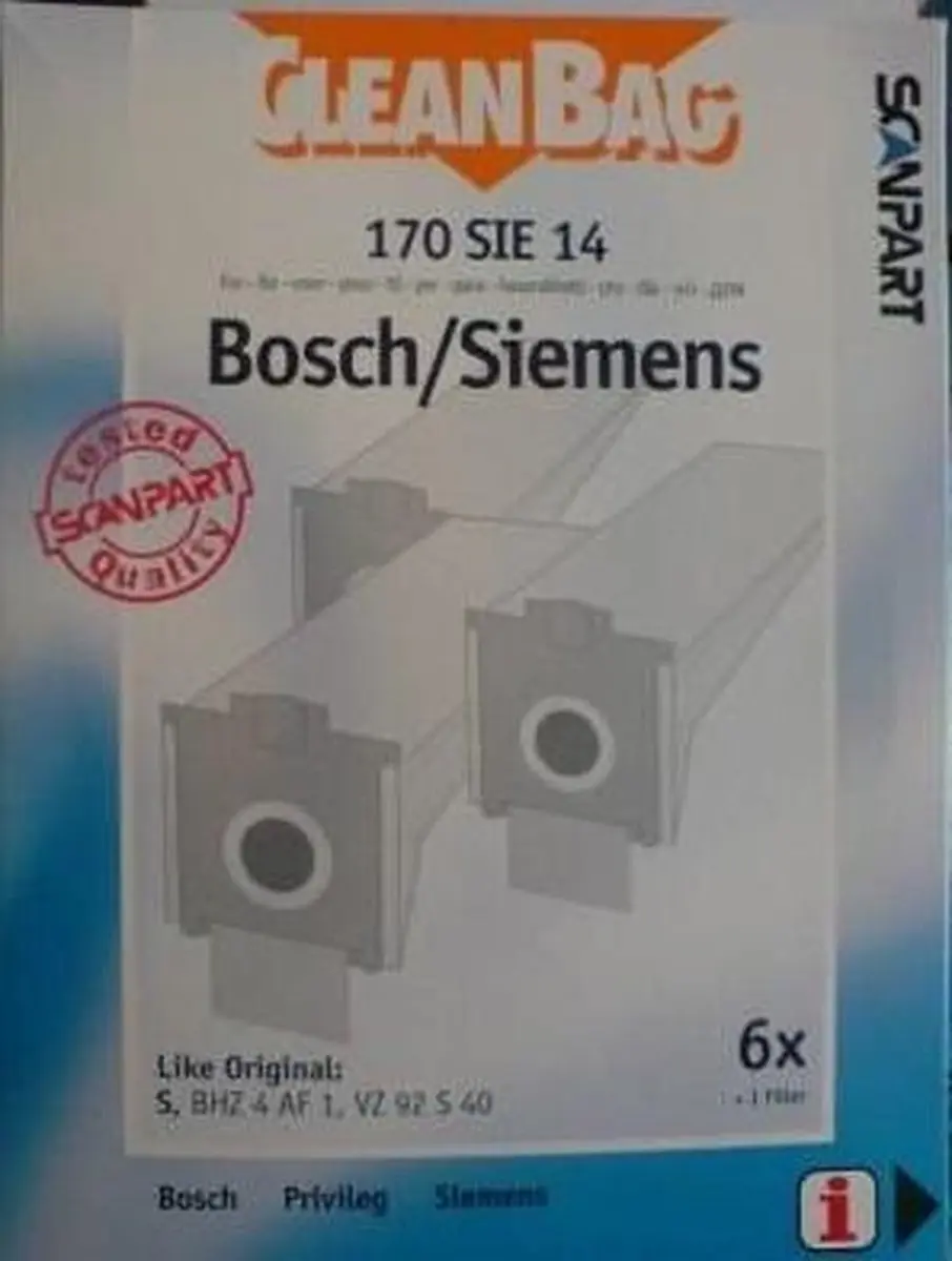 Cleanbag Stofzuigerzakken Type S - 7 Stuks - o.a. Bosch/Siemens
