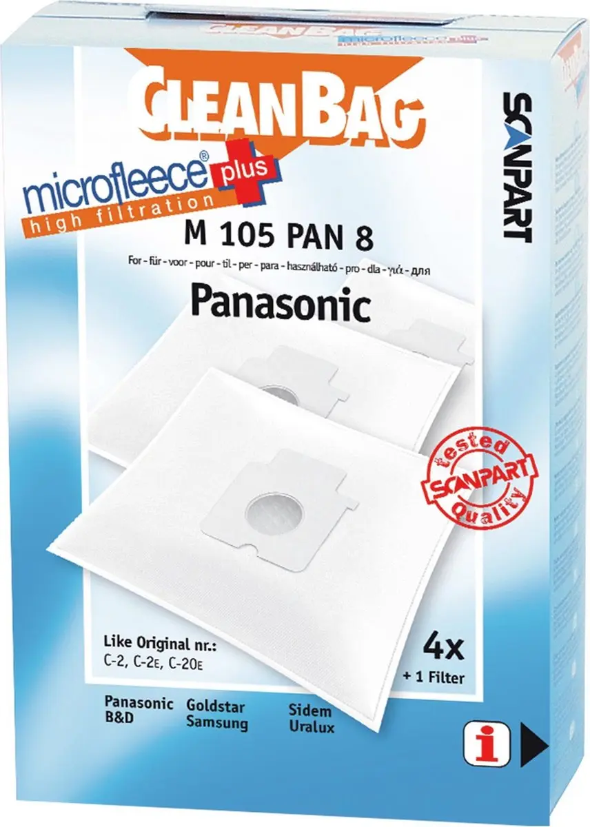 Cleanbag Stofzuigerzakken M 105 PAN 8