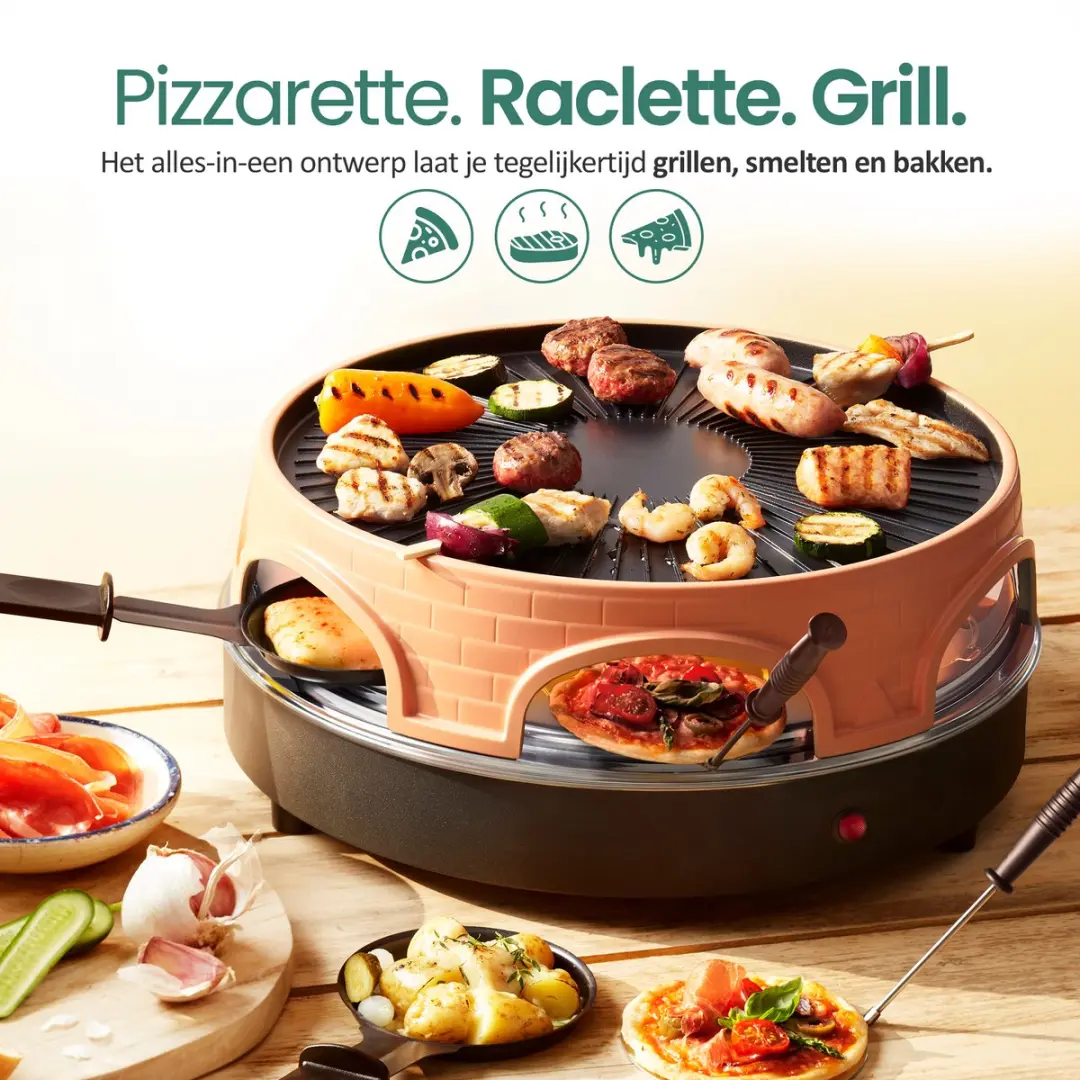 Emerio Pizzarette 3-in-1 PO-113255.4 - 1500W - 6 Persoon - Zwart