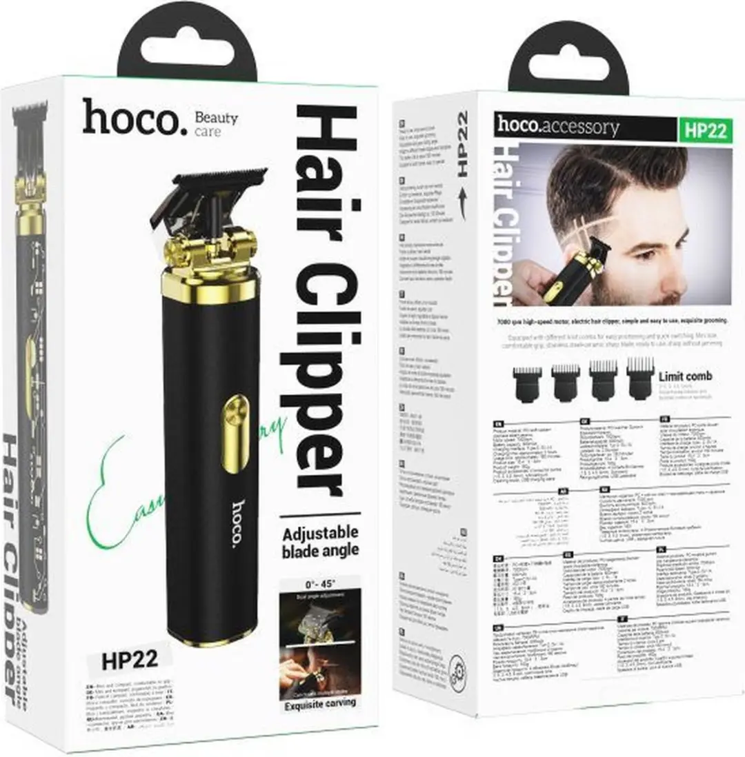 Hoco HP22 Baardtrimmer - USB Oplaadbaar - Zwart