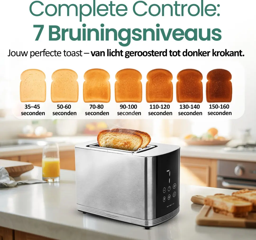 Emerio Broodrooster TO-128308 2 Sleuven - 800W - Zwart/Zilverkleurig